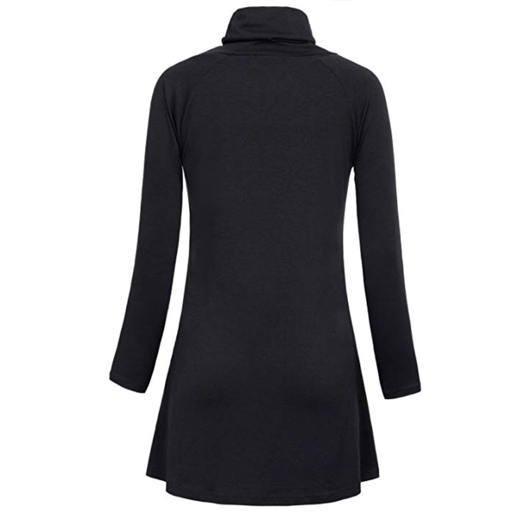 Black Button Detail Turtleneck Lightweight Sweater - Picture 5 of 6